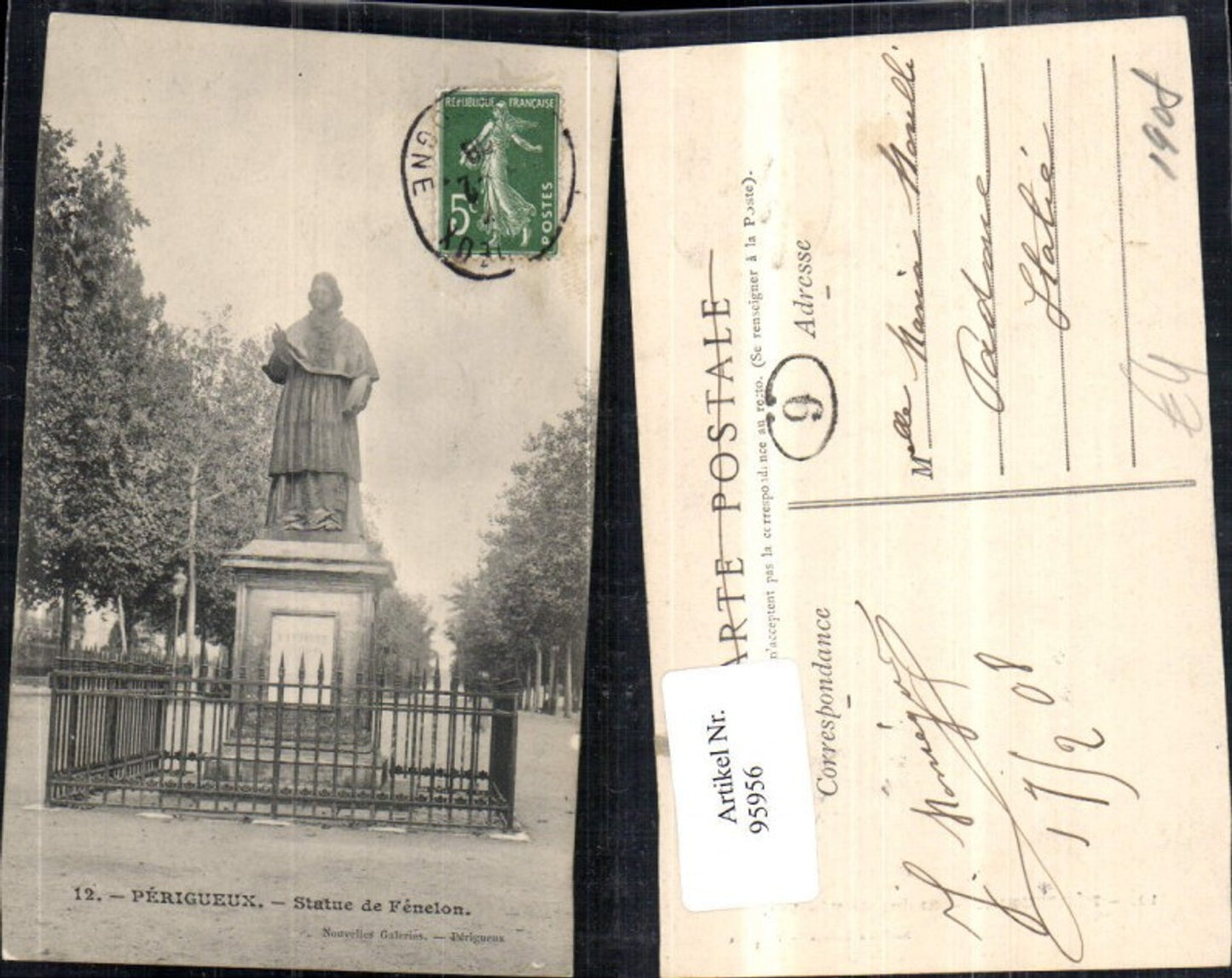 95956,Perigueux Statue de Fenelon 1908