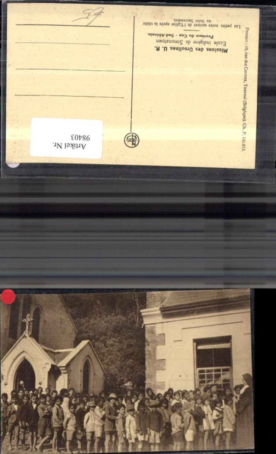 98403,Simon s Town Südafrika Kinder vor Kirche Nonne