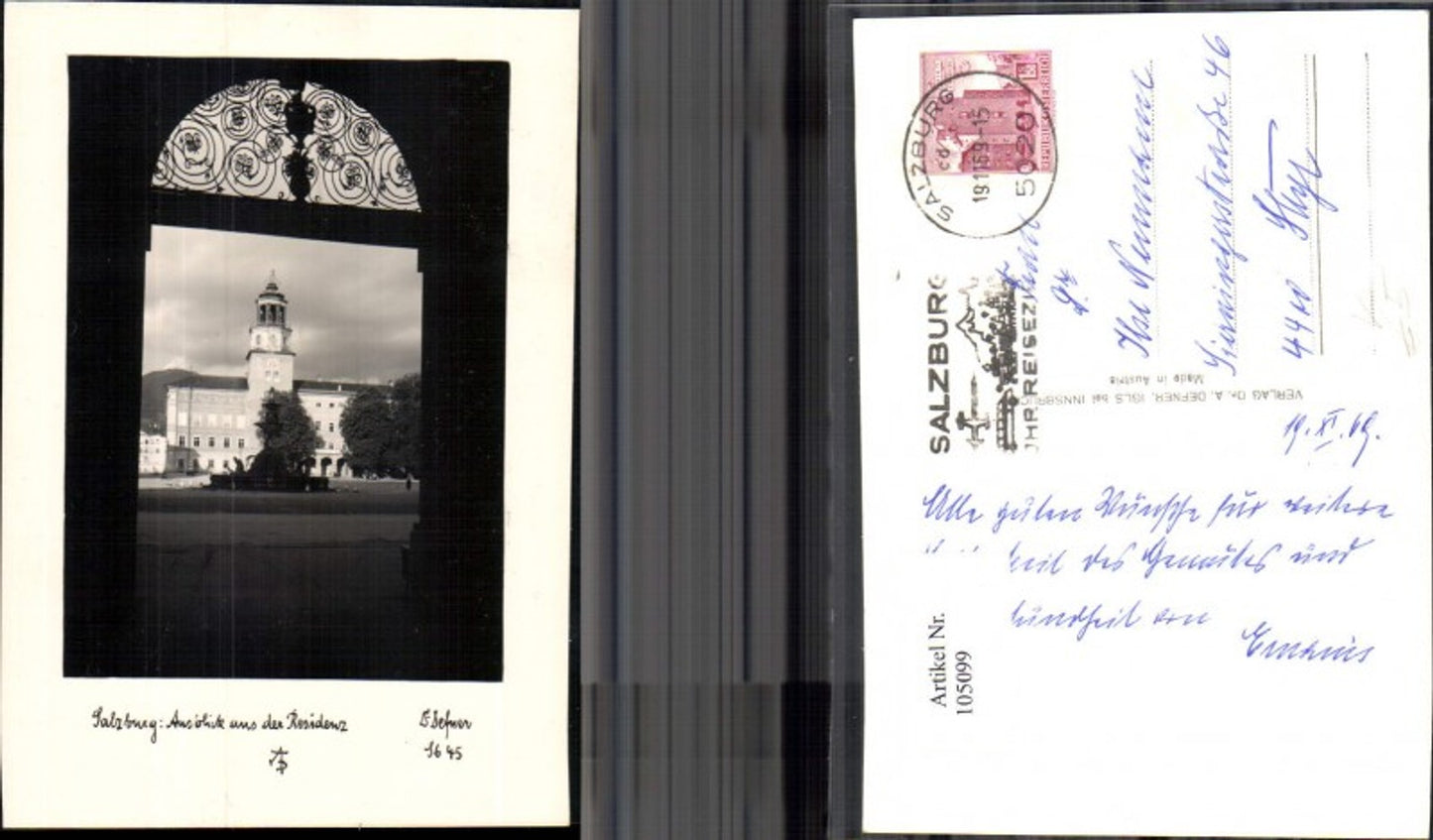 105099,Dr Defner Sb 45 Salzburg Ausblick aus d. Residenz