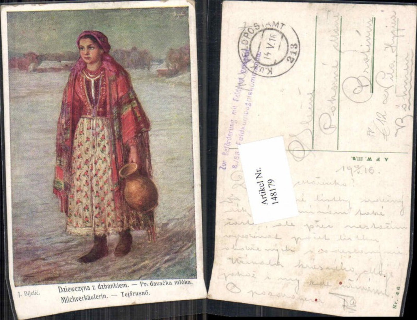 148179,J. Bijelic Milchverkäuferin Tracht Polen typie FP 213