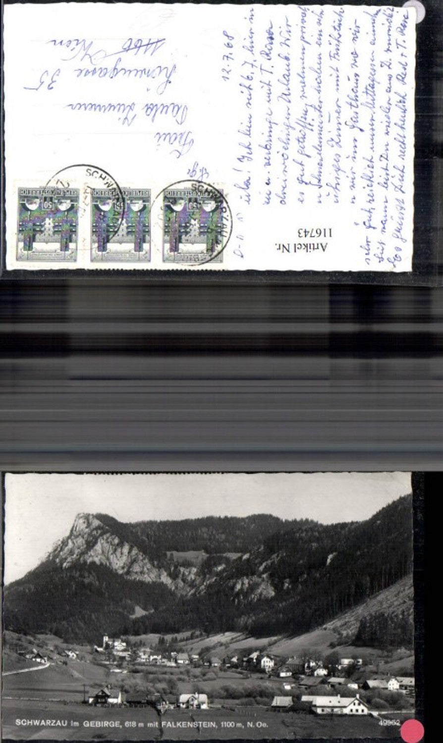 116743,Schwarzau i. Gebirge m. Falkenstein Totale 1968