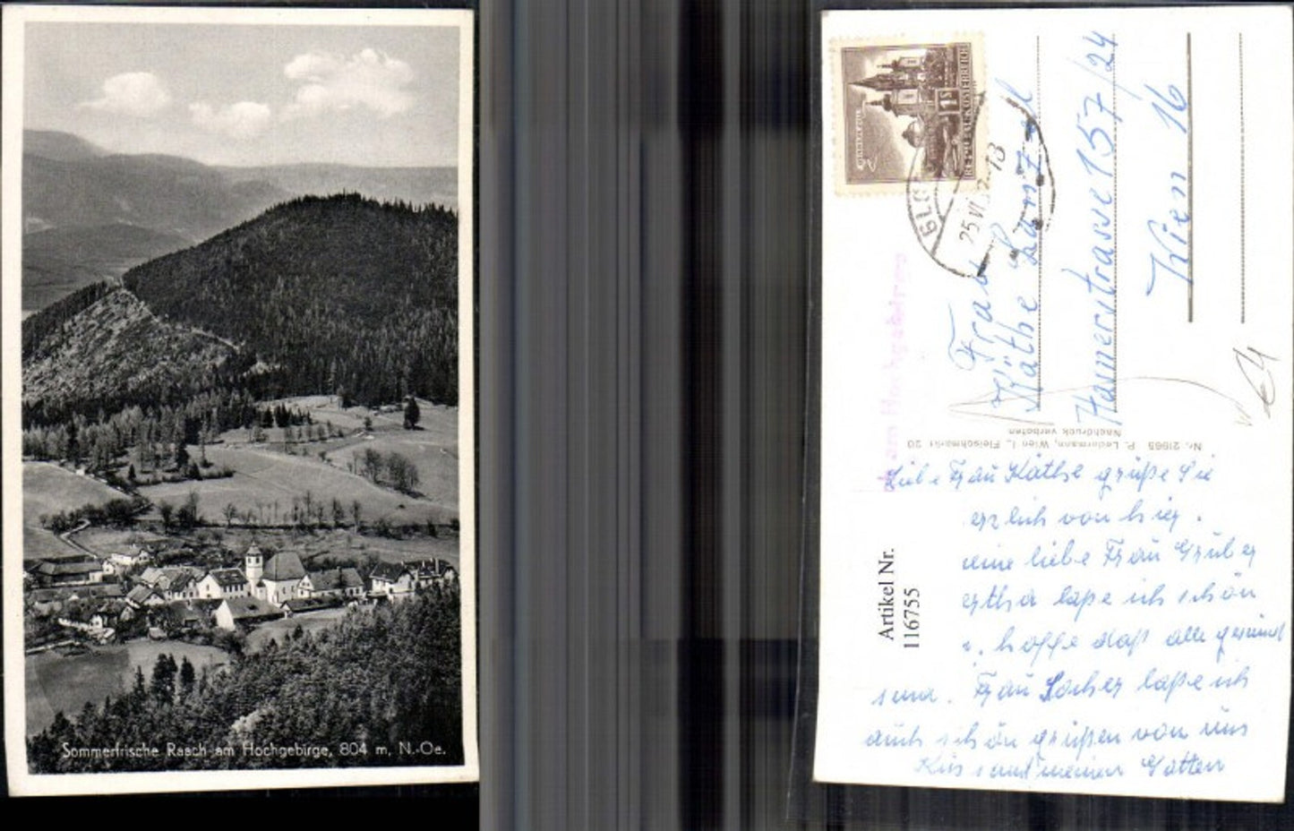 116755,Raach a. Hochgebirge Gloggnitz Sommerfrische 1962
