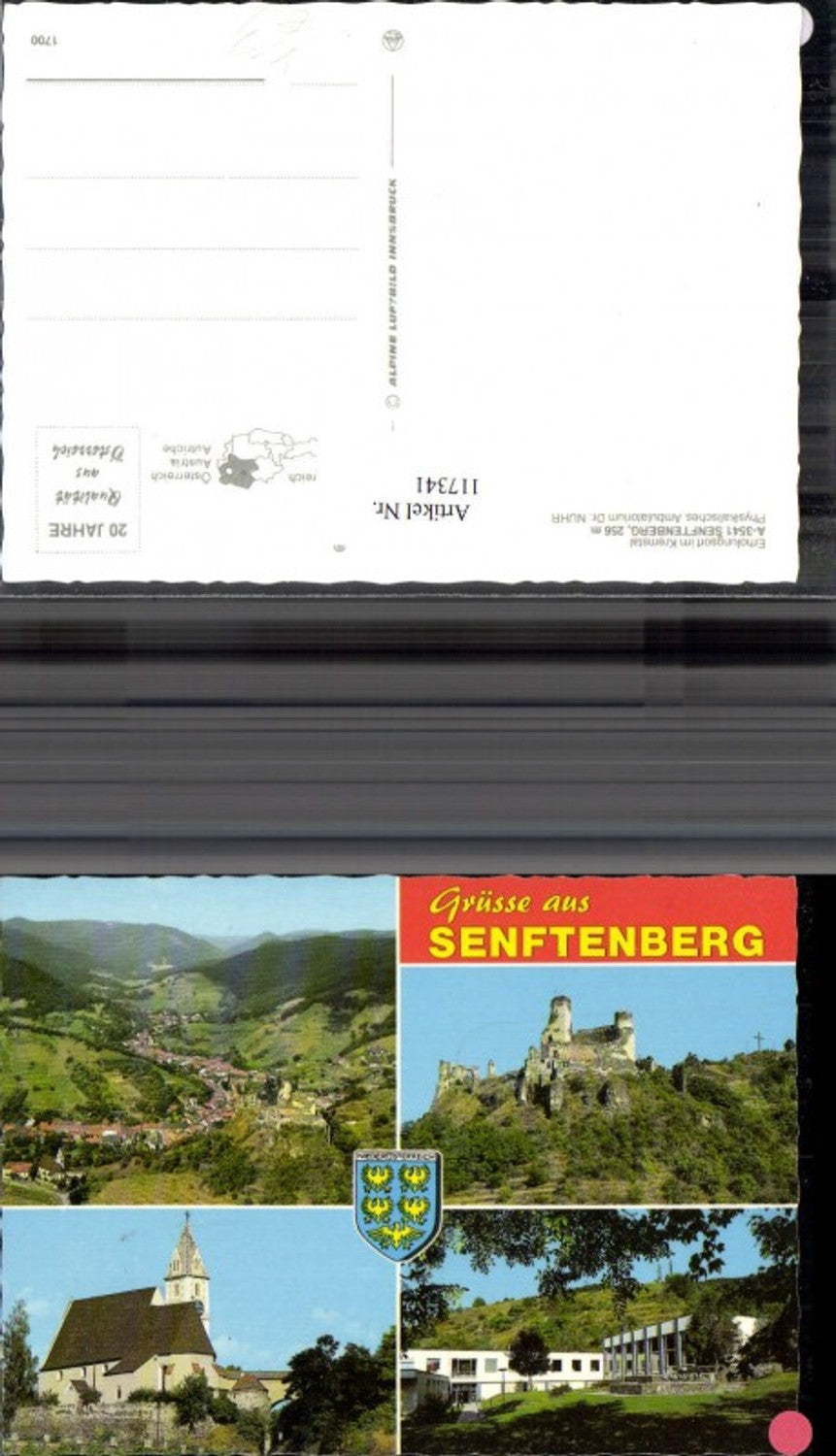 117341,Grüsse auf Senftenberg Krems MehrbildAk pub Alpine Luftbild