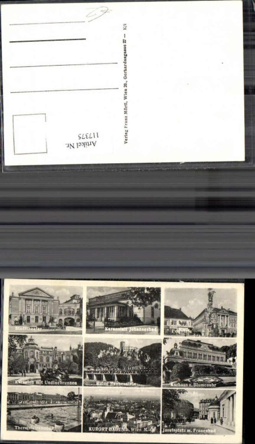 117375,Baden MehrAk Stadttheater Josefsbad Pestsäule