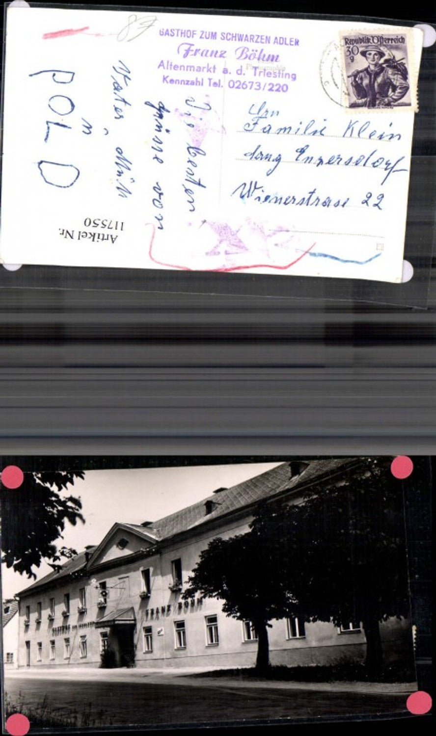 117550,Altenmarkt a. d. Triesting Gasthof z. Schwarzen Adler Franz Böhm