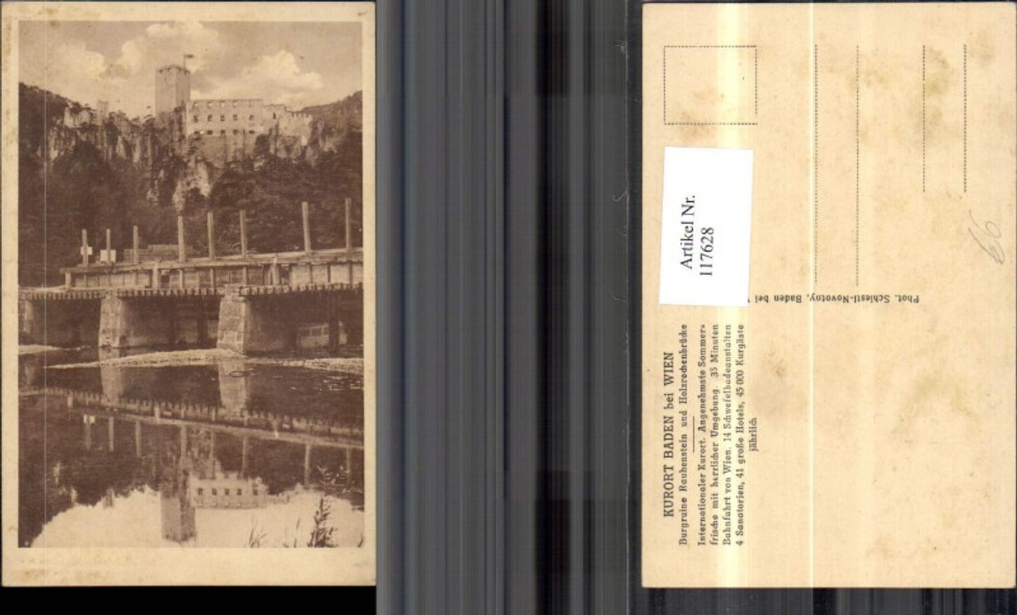 117628,Baden b. Wien Burgruine Rauhenstein u. Holzrechenbrücke