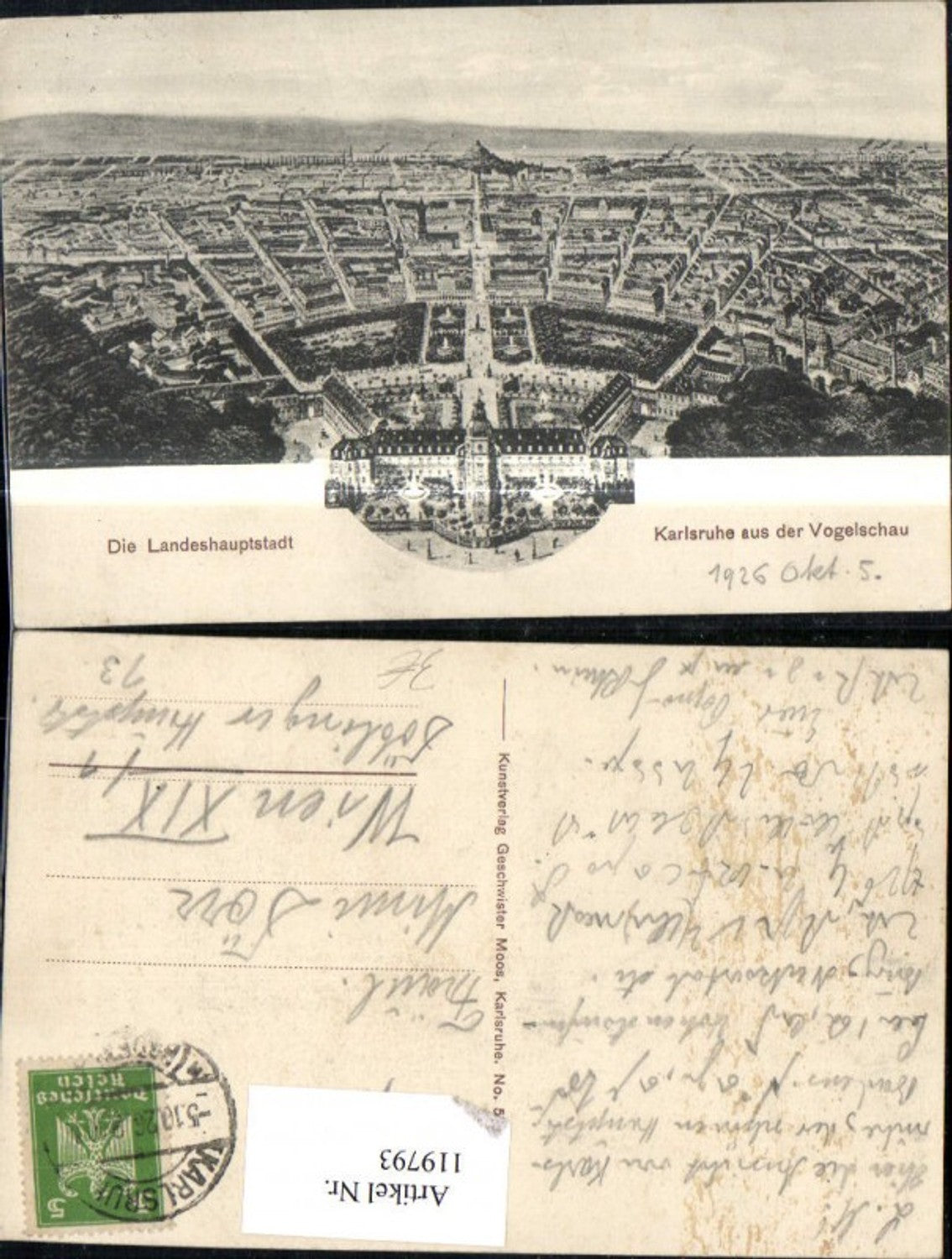 119793,Karlsruhe Luftbild 1926