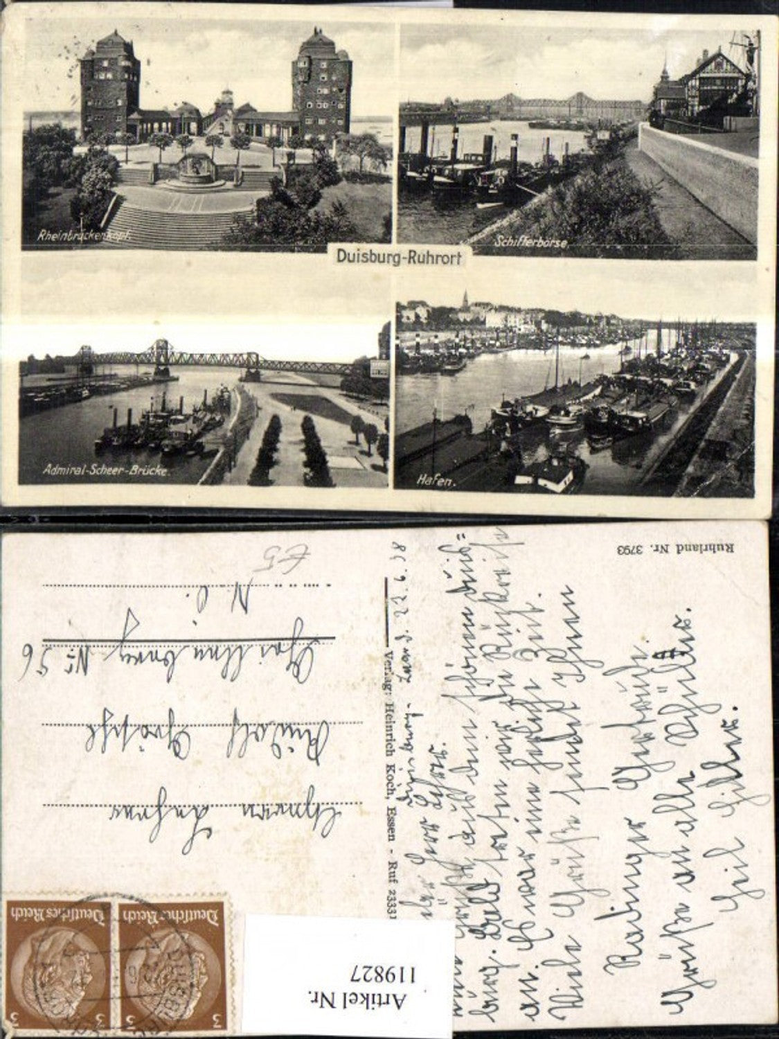 119827,Duisburg Ruhrort MehrbildAk 1938