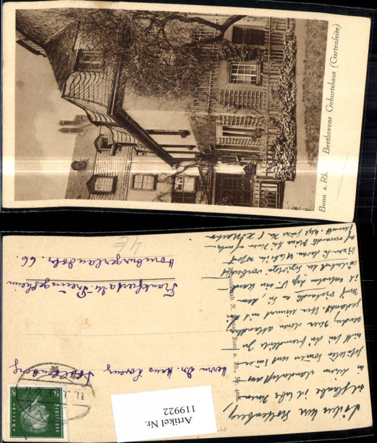 119922,Bonn a. Rhein Beethovens Geburtshaus Gartenseite 1929