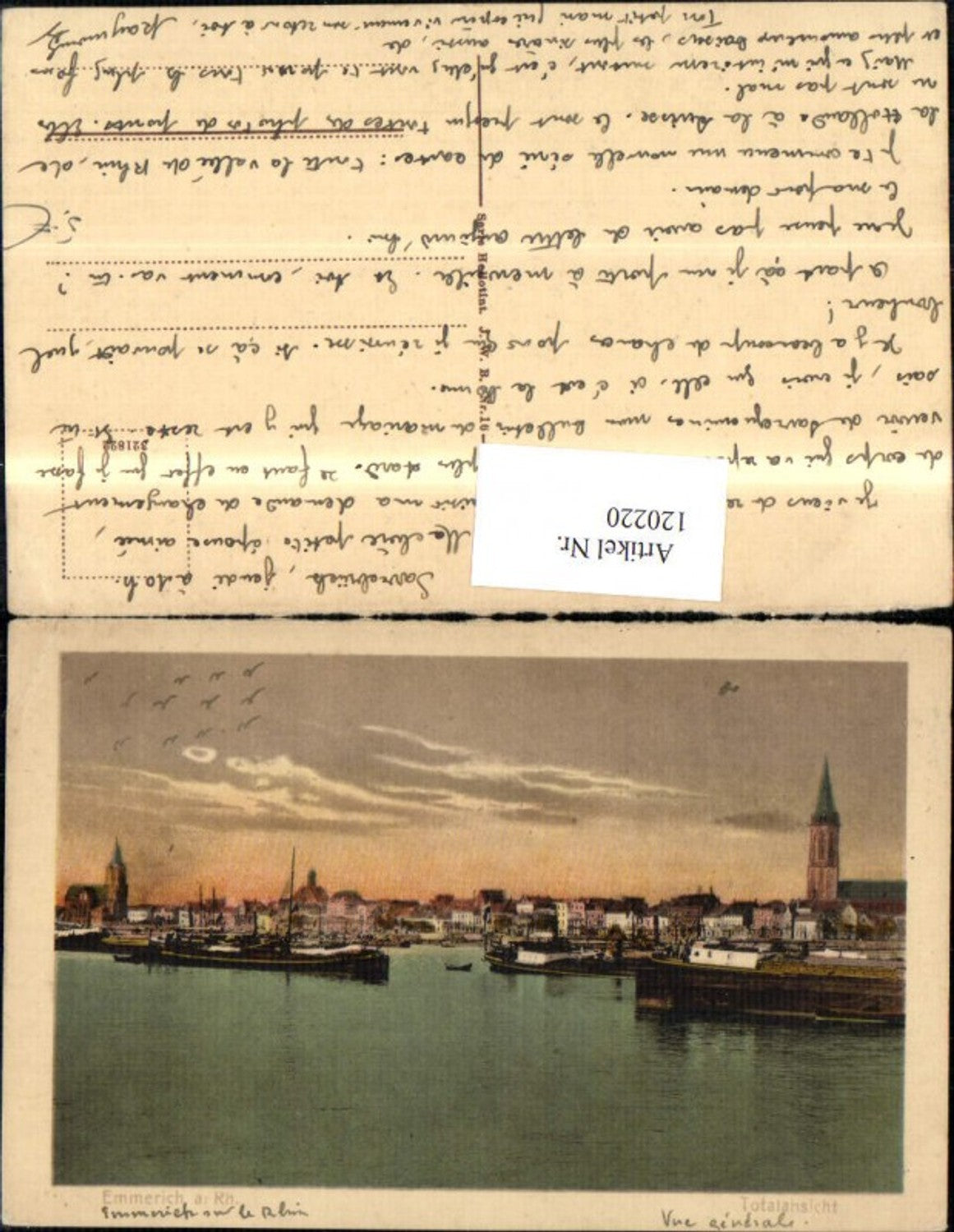 120220,Emmerich a. Rhein Totalansicht Hafen Schiff