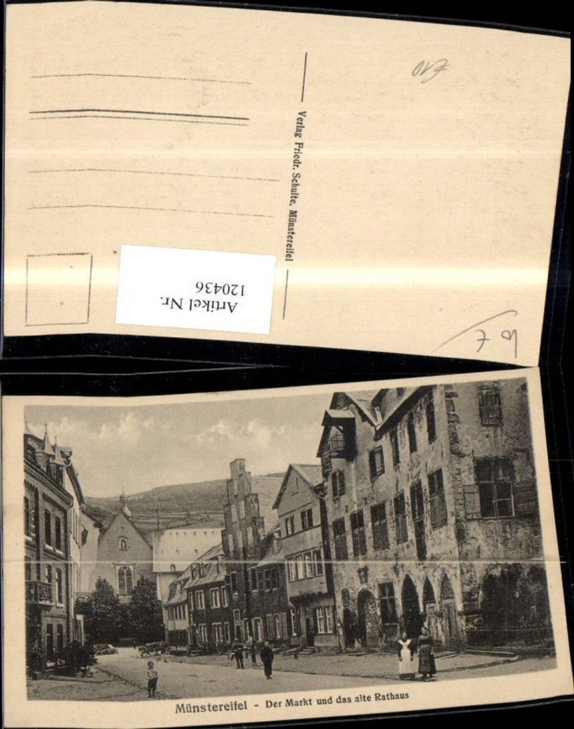 120436,Münstereifel Der Markt u. d. Alte Rathaus Strassenansicht