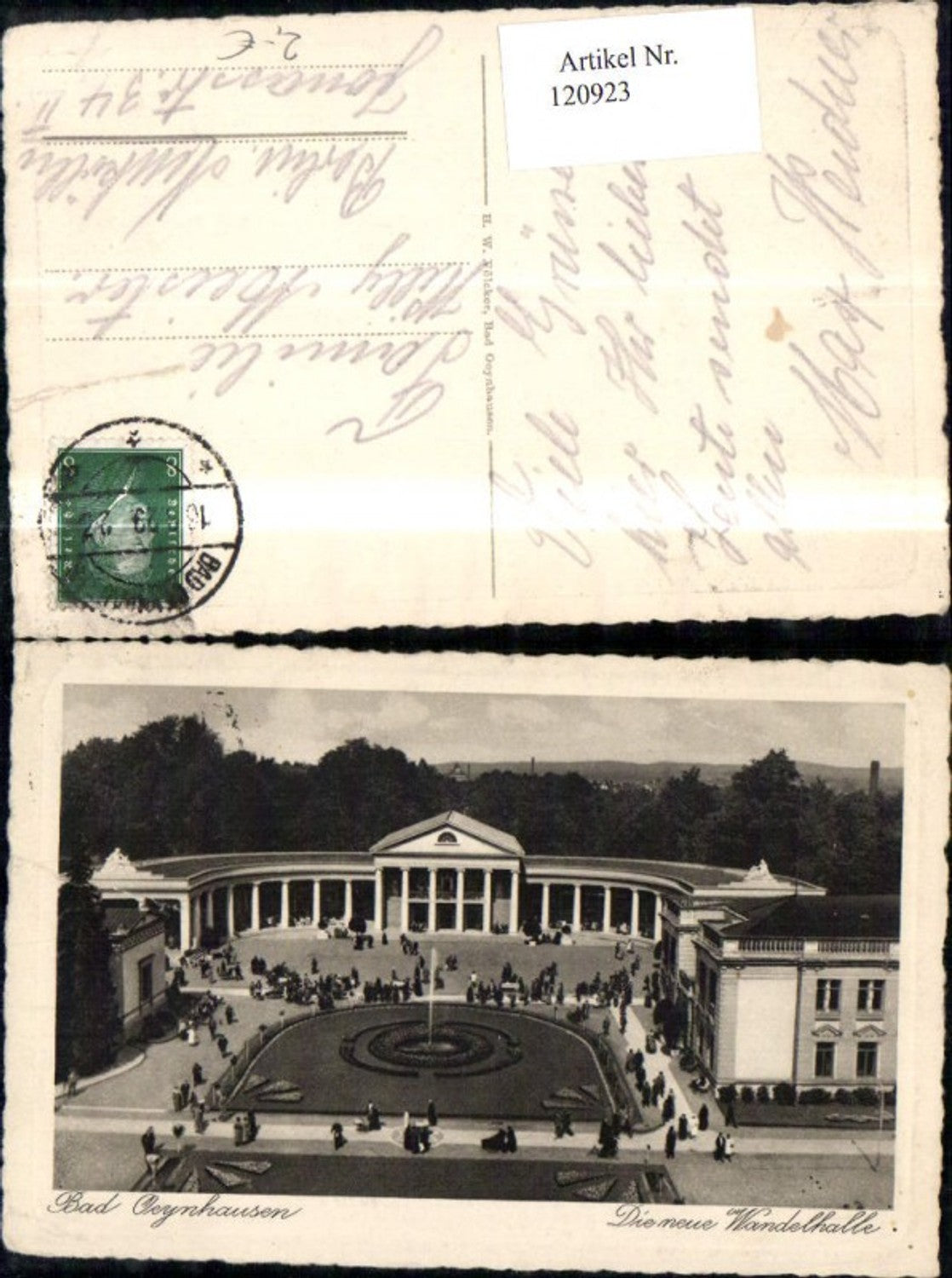 120923,Bad Oeynhausen Die neue Wandelhalle 1923