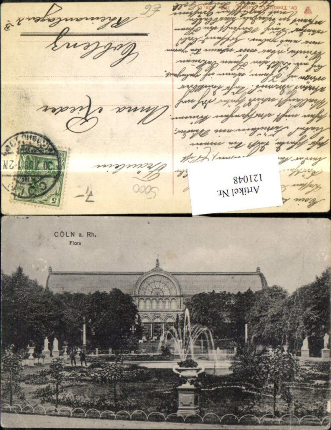 121048,Cöln Köln am Rhein Flora Springbrunnen 1908
