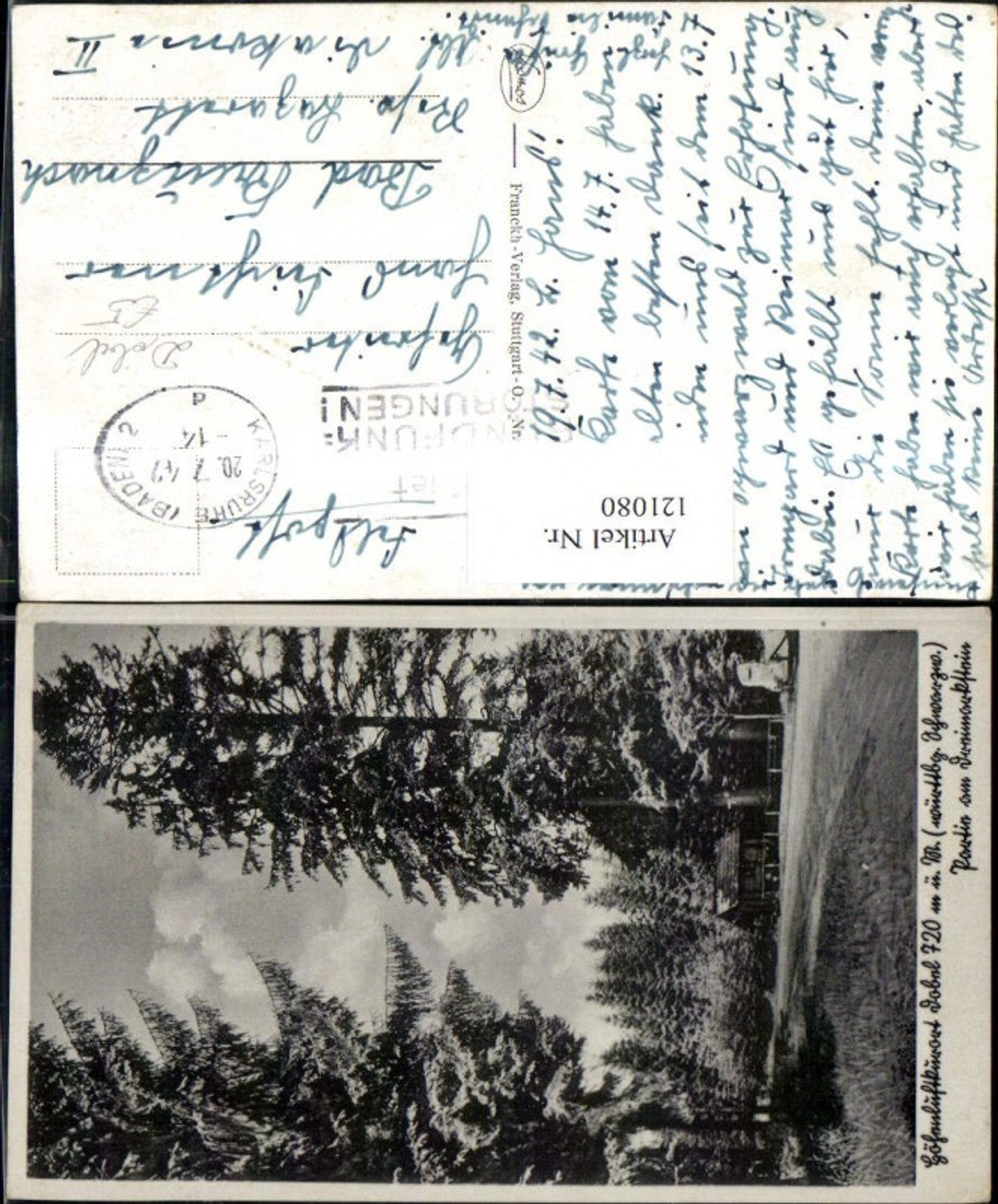 121080,Dobel Schwarzwald Partie am Dreimarkstein 1942