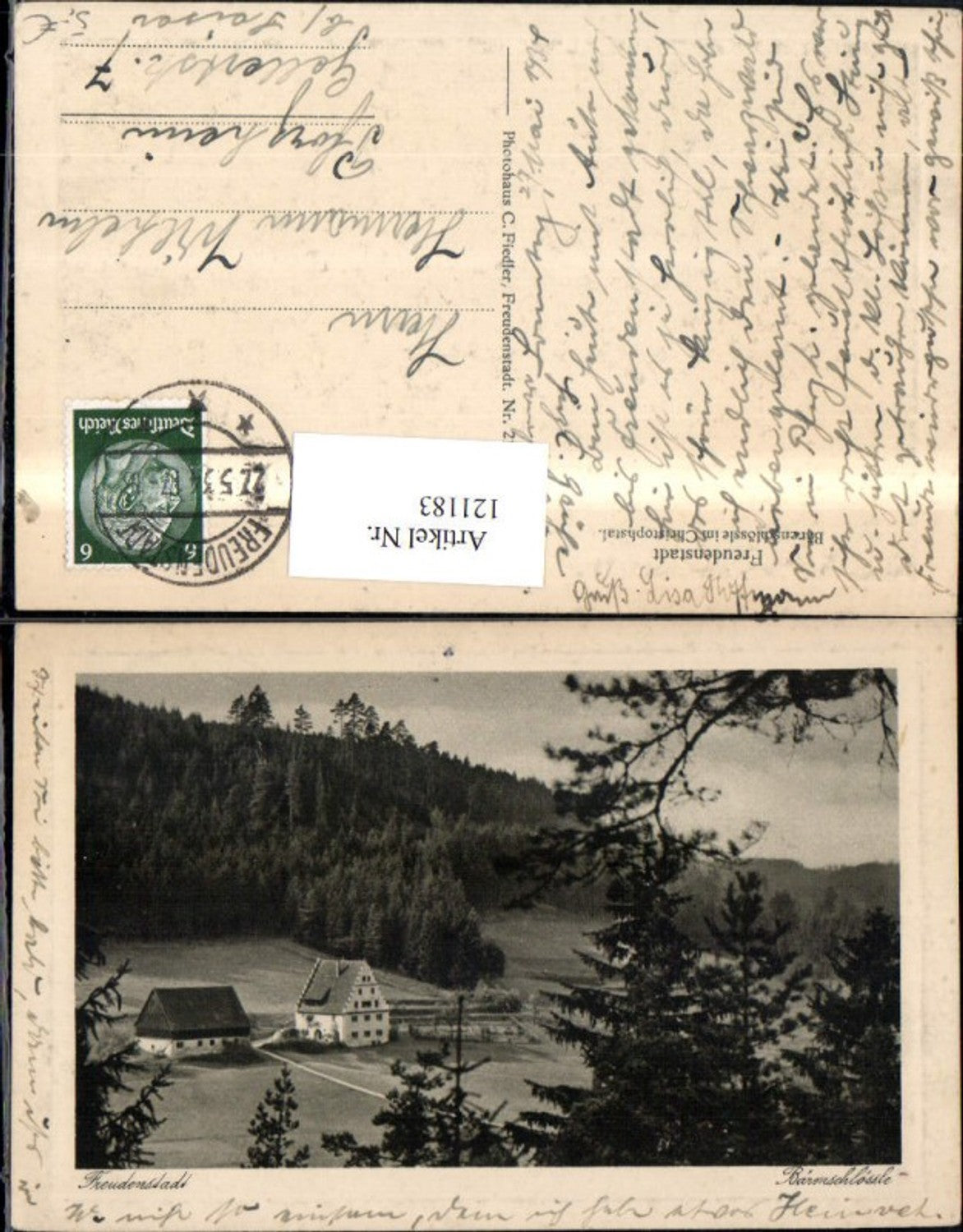 121183,Freudenstadt Bärenschlössle i. Christophstal 1934