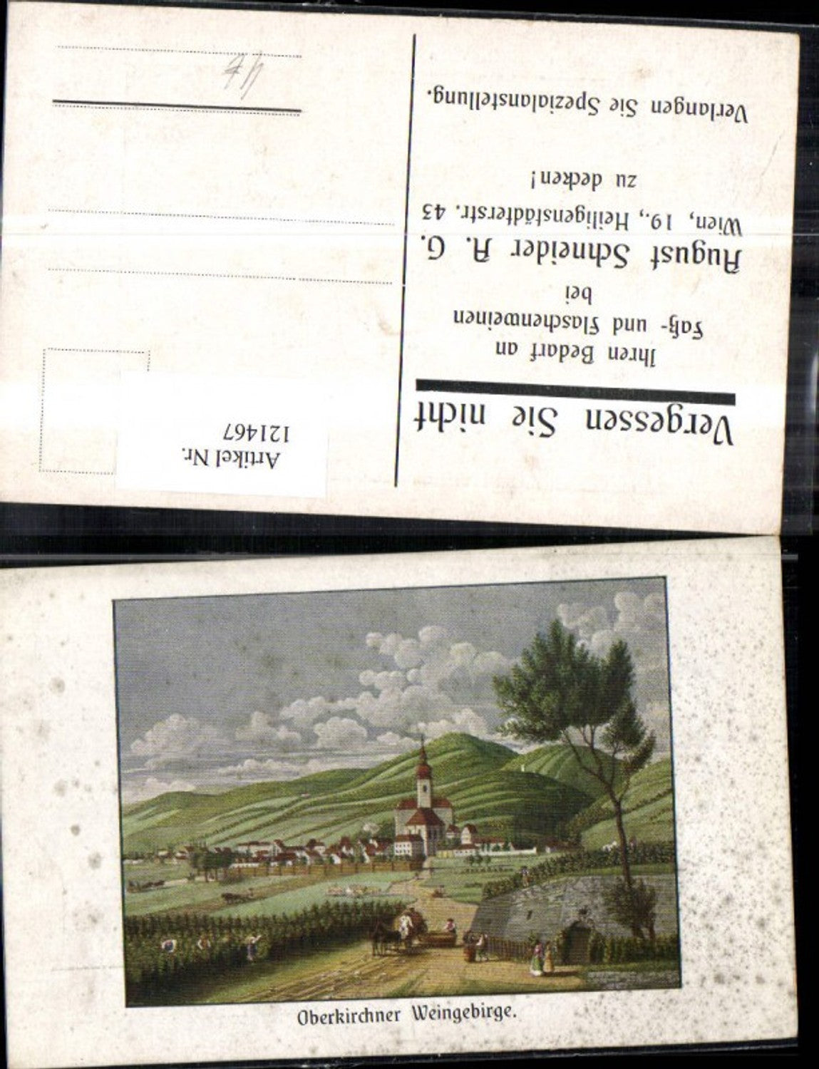 121467,Oberkirchen Weingebirge Sauerland Reklame August Schneider Wein