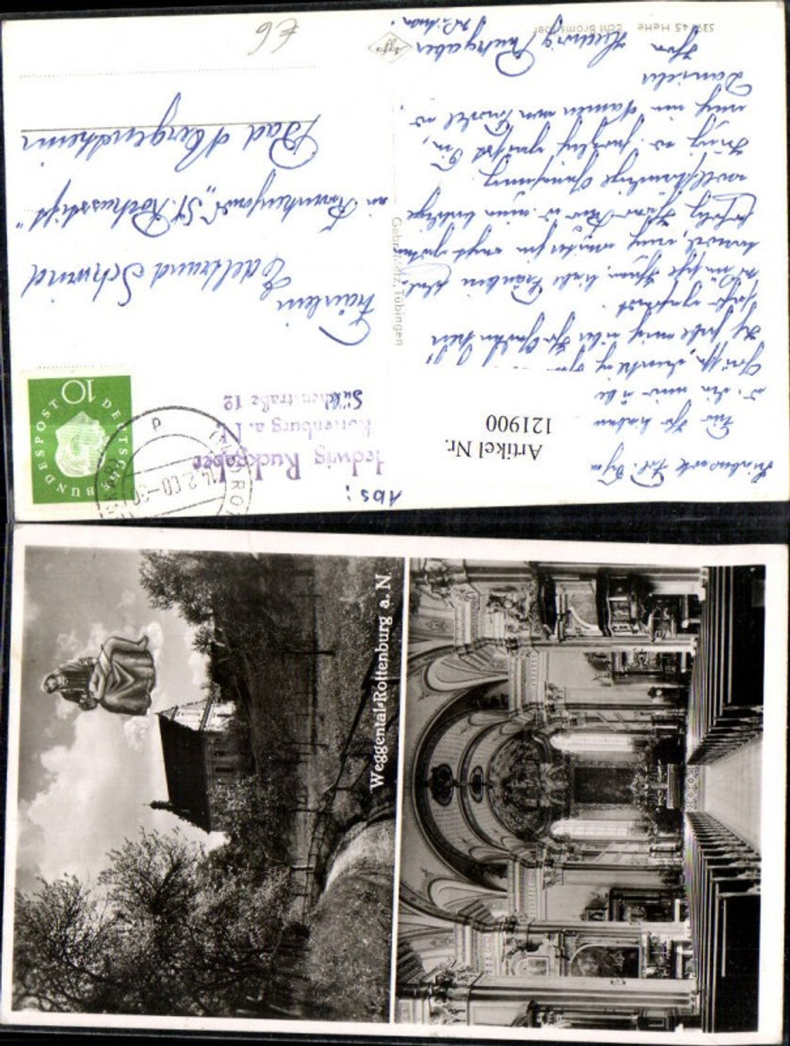 121900,Weggental Rottenburg a. Neckar 2 Ansicht 1960