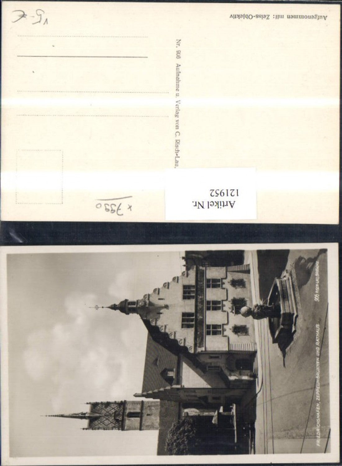 121952,Friedrichshafen Zeppelinbrunnen u. Rathaus pub Risch-Lau