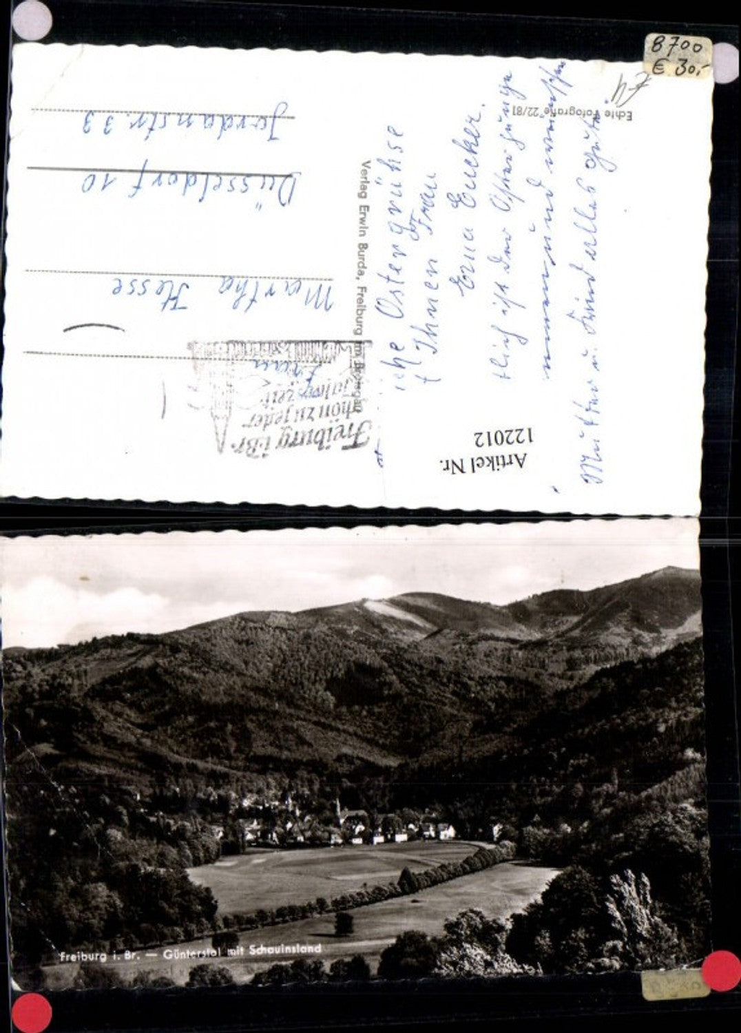 122012,Freiburg i. Breisgau Günstertal m. Schauinsland