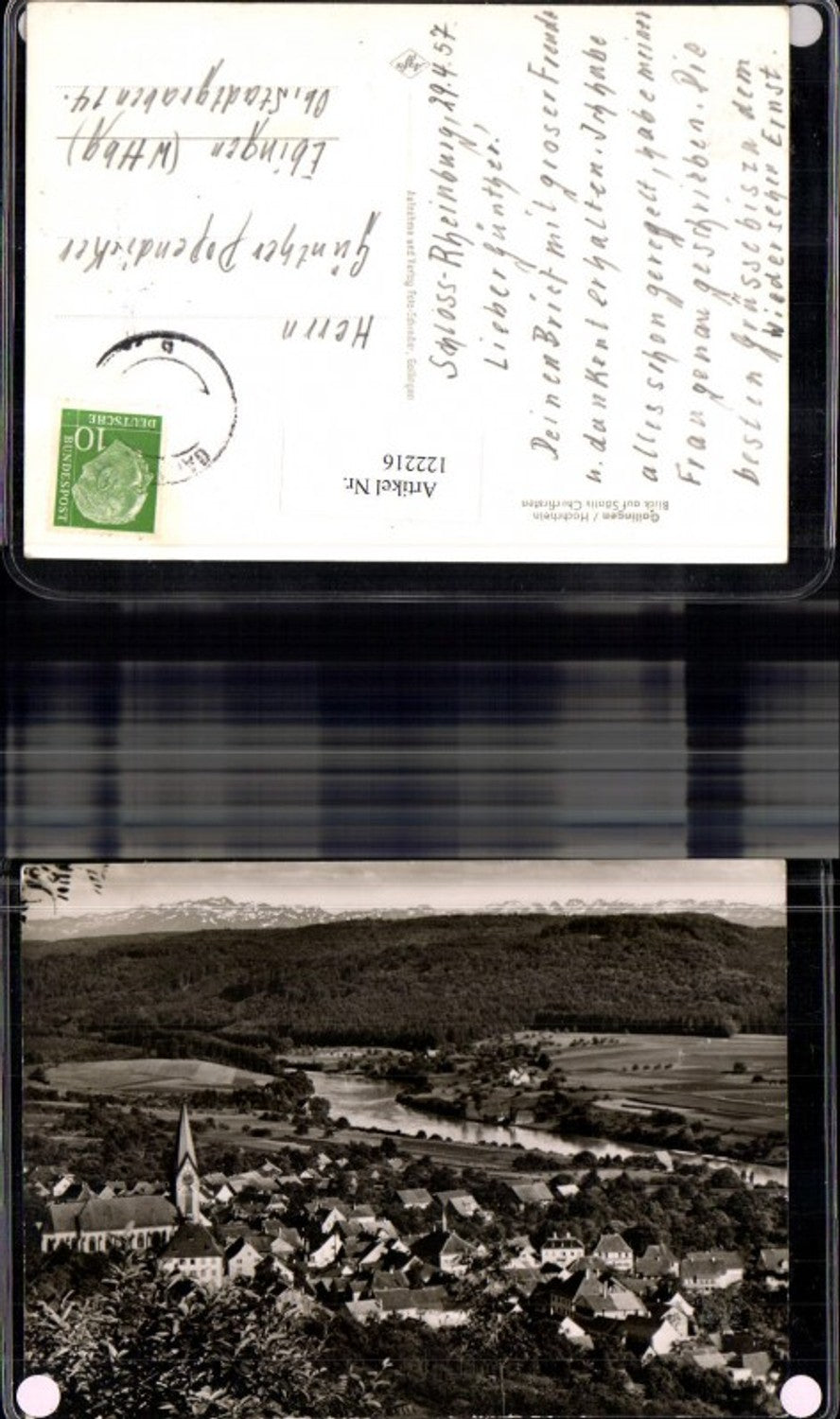 122216,Gailingen Hochrhein Blick auf Säntis Churfirsten 1957 Totale