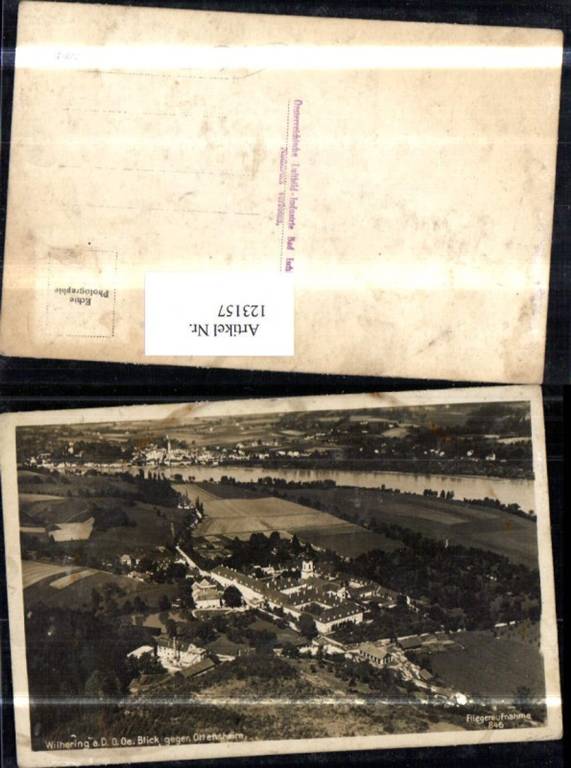 123157,Wilhering a. Donau Blick geg. Ottensheim Luftaufnahme