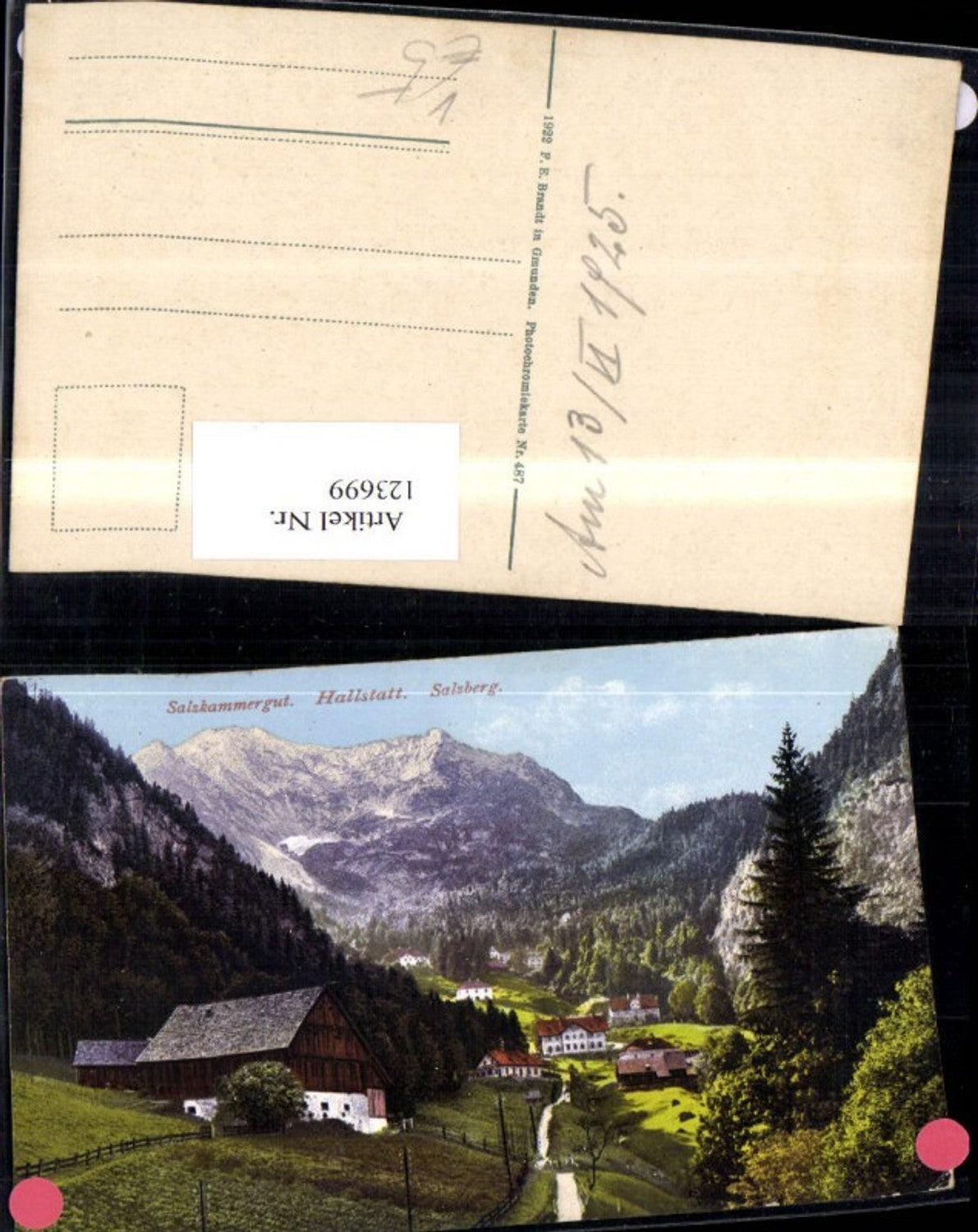 123699,Salzkammergut Hallstatt Salzberg 1925 pub Brandt 487