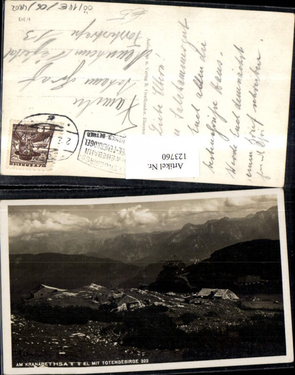 123760,Am Kranabethsattel m. Totengebirge Ebensee Feuerkogel Seilschwebebahn