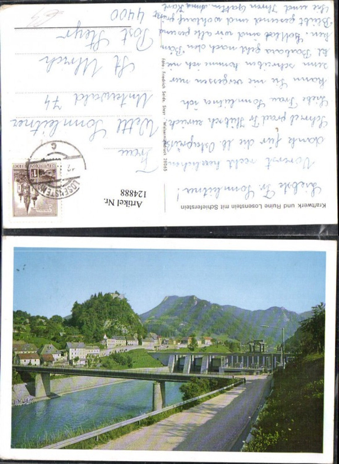 124888,Kraftwerk u. Ruine Losenstein m. Schieferstein