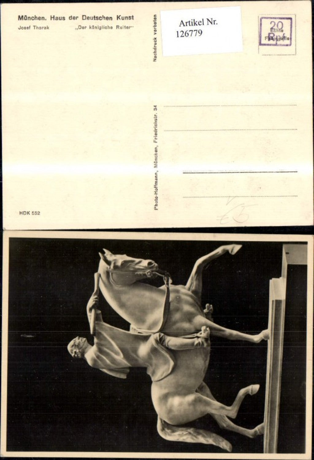 126779,Haus der Deutschen Kunst HDK 552 Der königliche Reiter