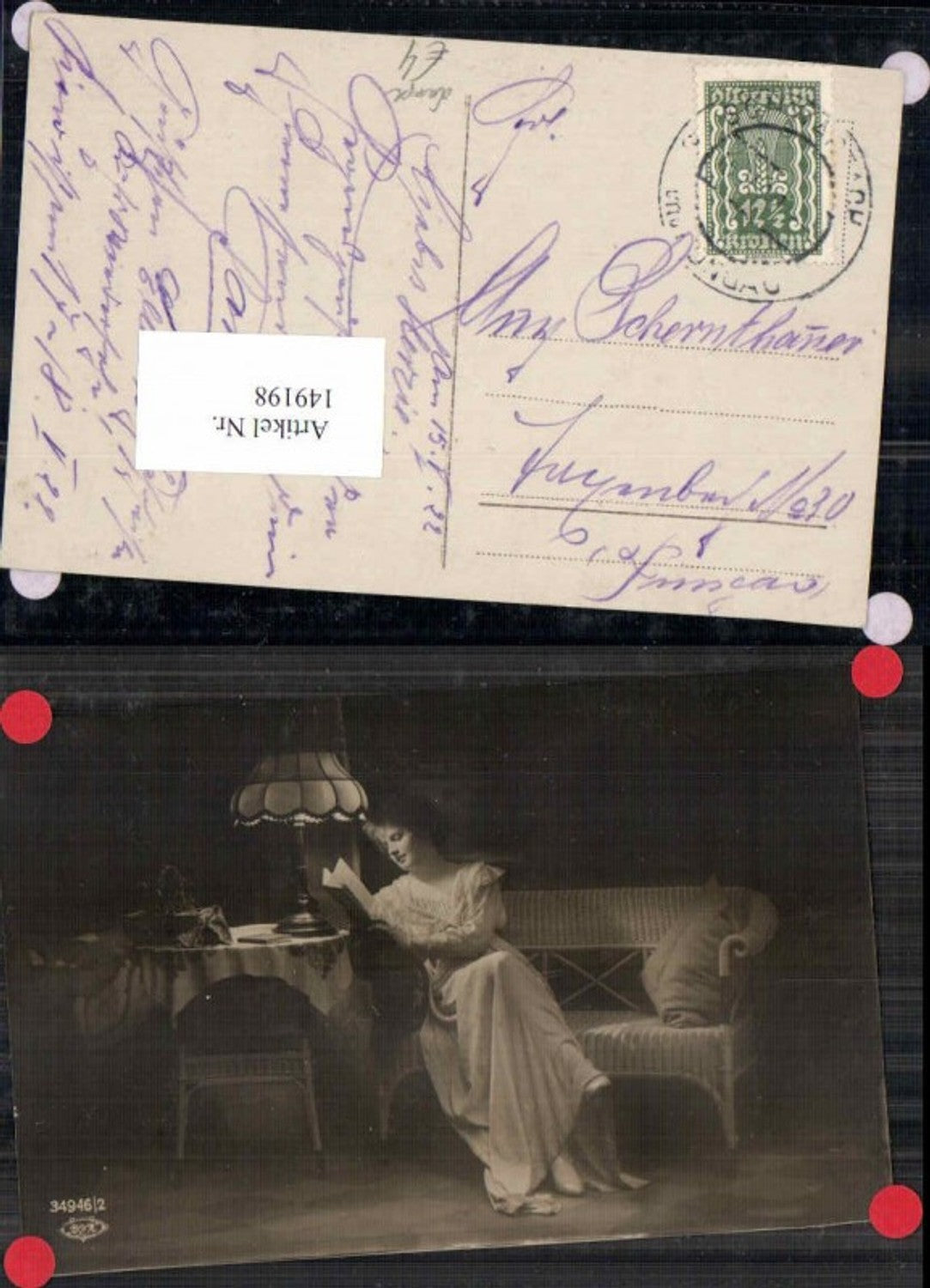 149198,Schöne Frau Tischlampe Lampe Frau liest Brief