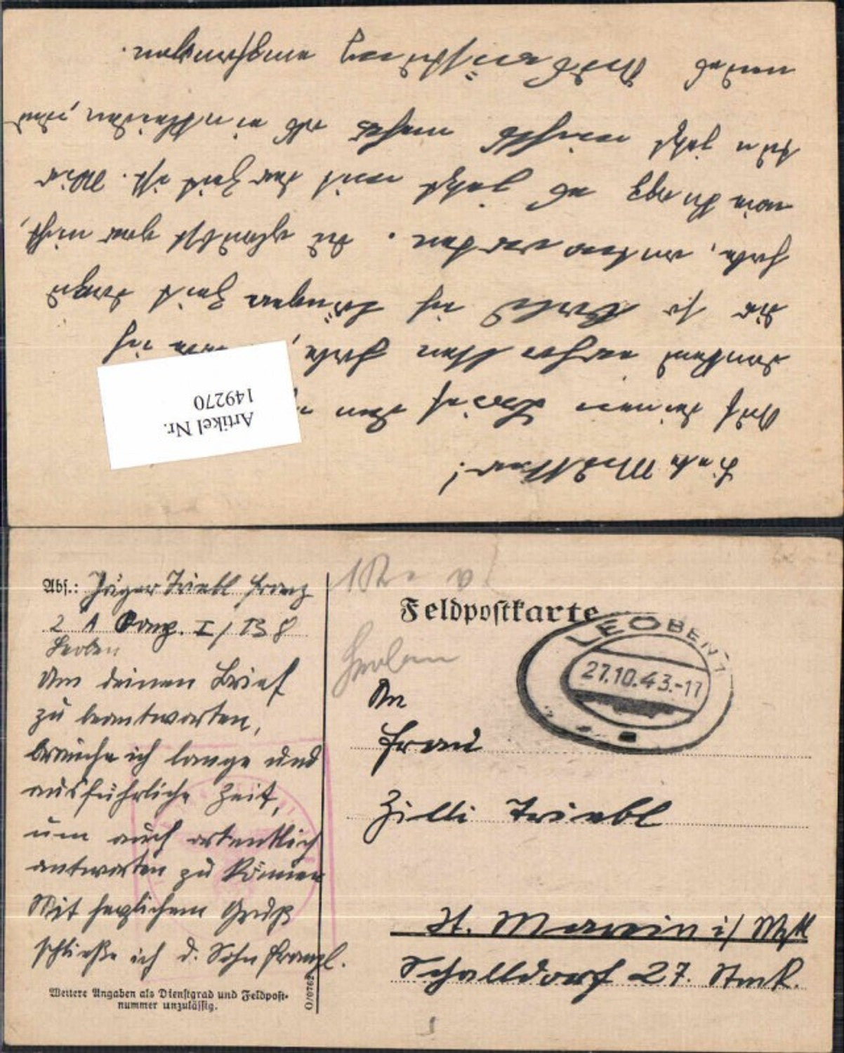 Alte Ansichtskarte – Old Postcard