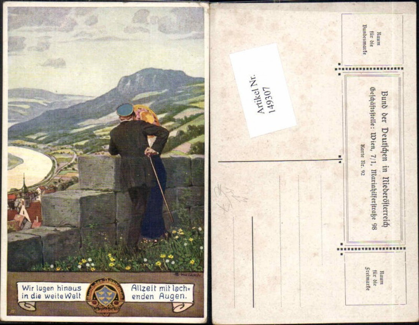 149307,Bund d. deutschen in Niederösterreich 92 Ernst Kutzer Studentika