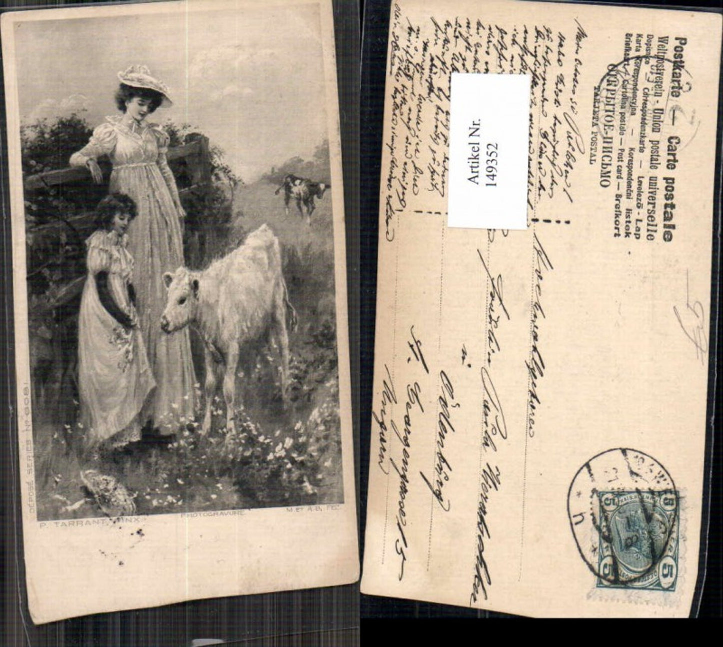 149352,Jugendstil Art Nouveau P. Tarrant Hut Kind