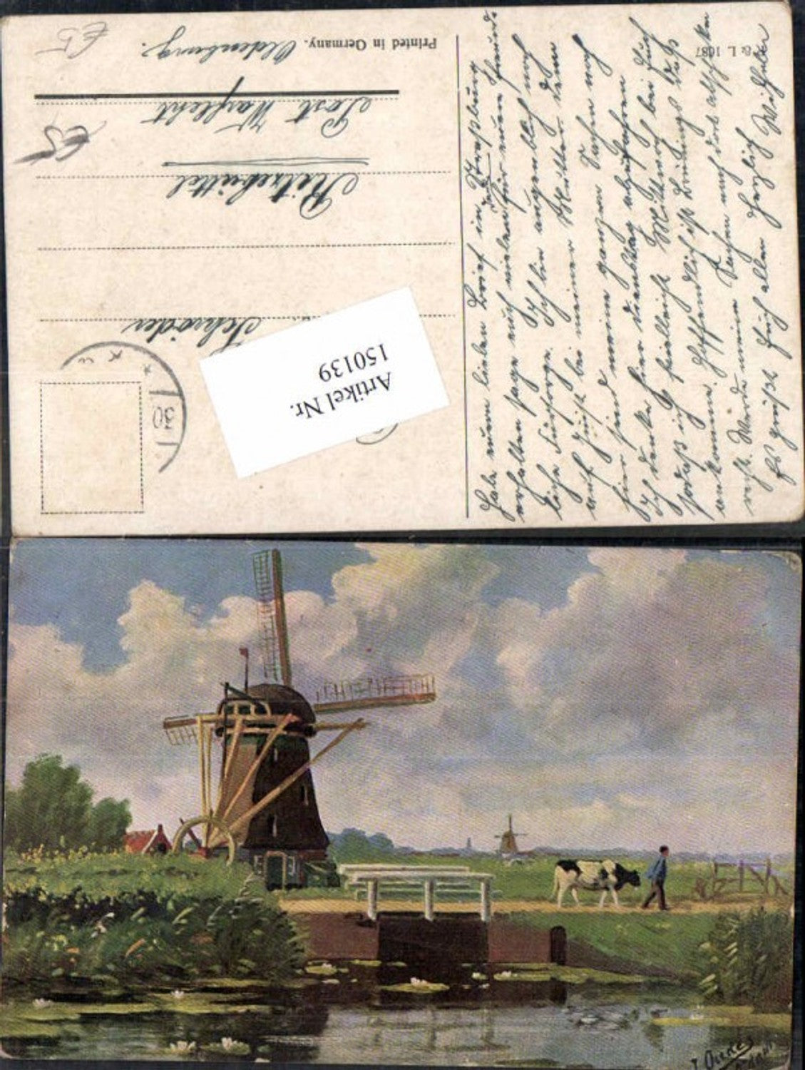 150139,Windmühle Windrad Mühle Künstlerkarte