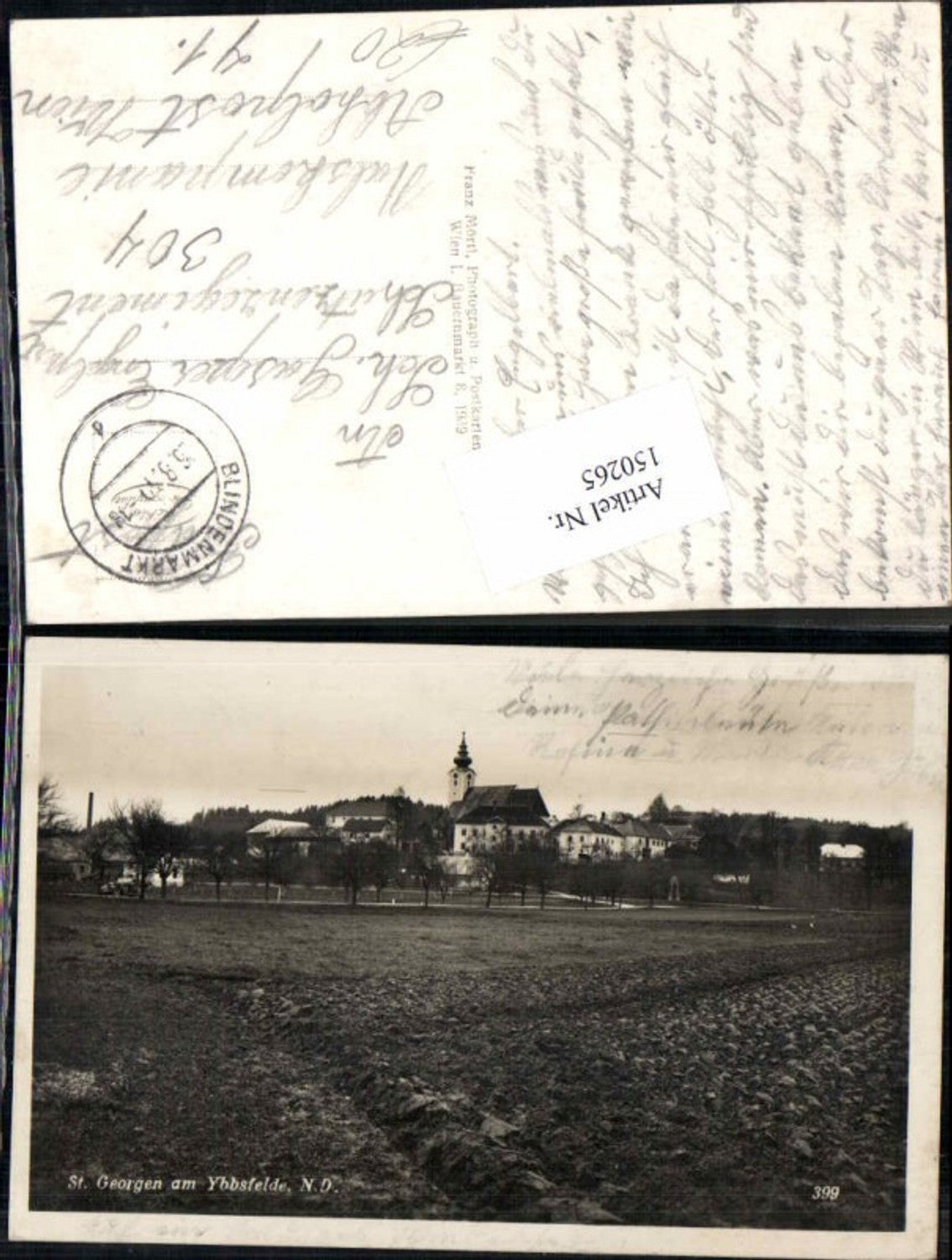150265,St Georgen am Ybbsfelde bei Amstetten 1938 seltene Partie zum Ort
