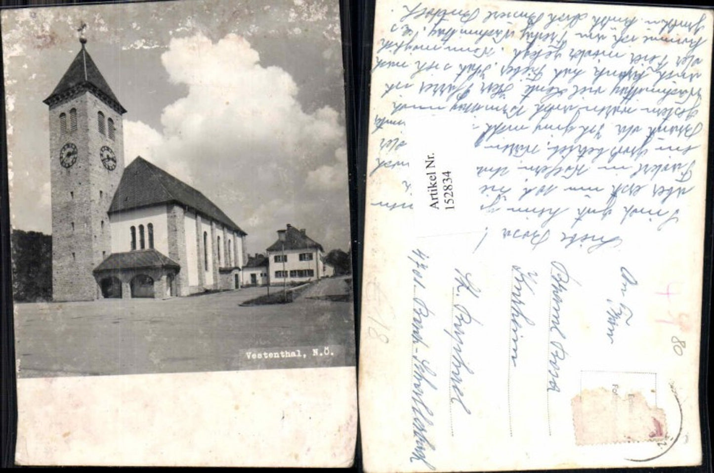 152834,Vestenthal bei Steyr Platz Kirche 1958