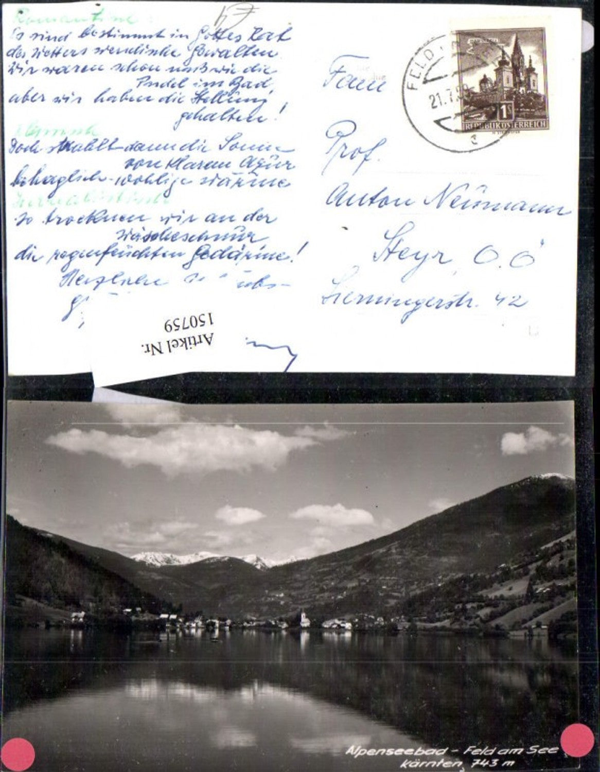 150759,Feld a. See Ansicht Alpenseebad Nockberge Bad Kleinkirchheim 1959