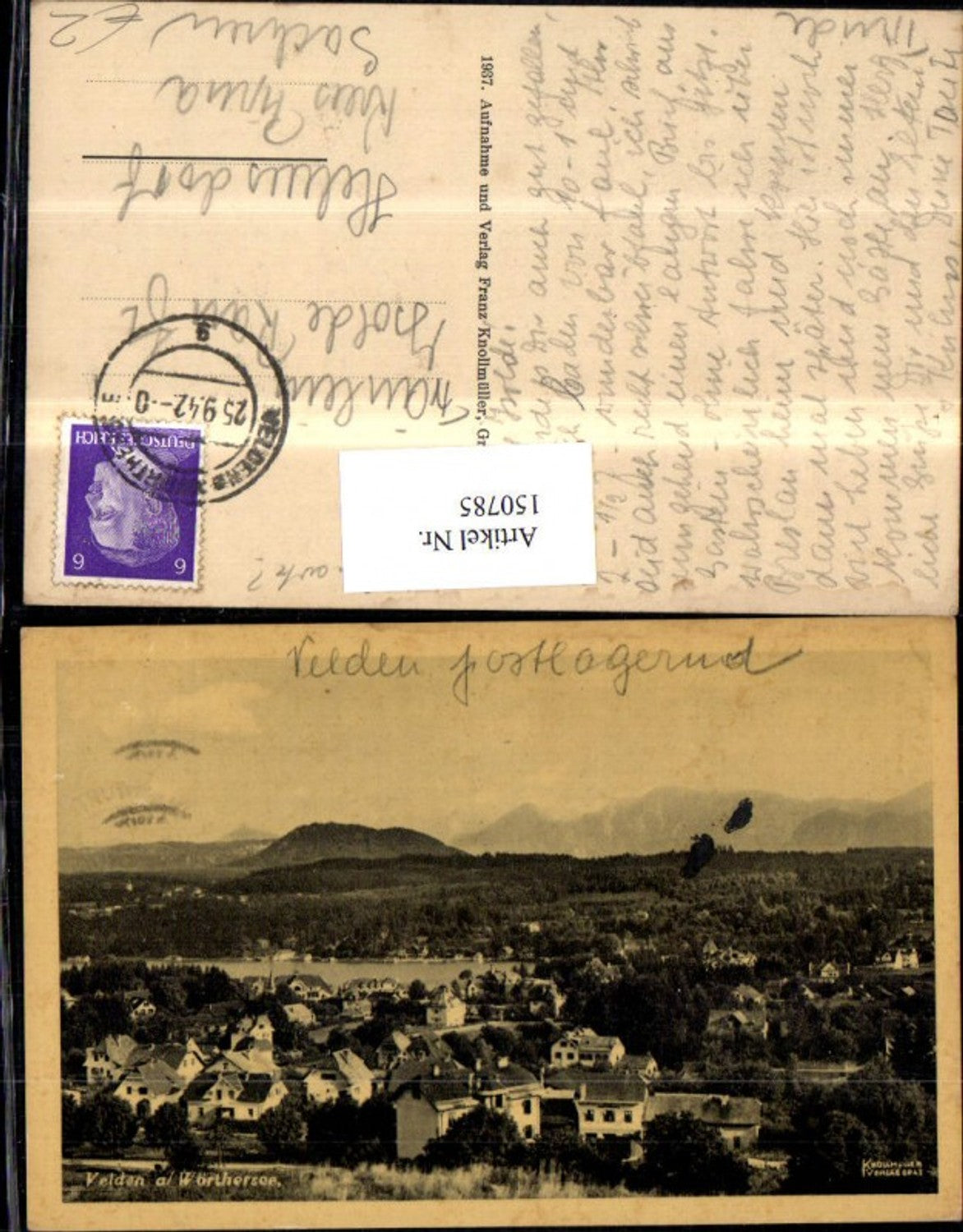 150785,Velden a. Wörthersee Ansicht 1942