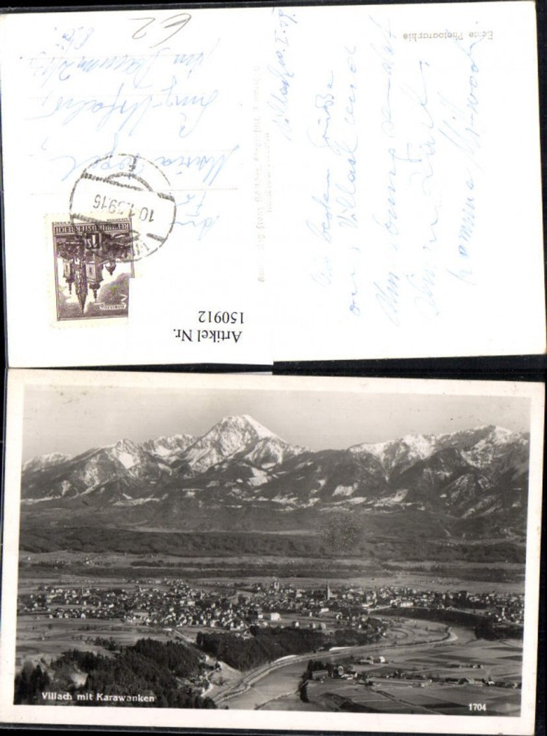 150912,Villach m. Karawanken Ansicht 1959
