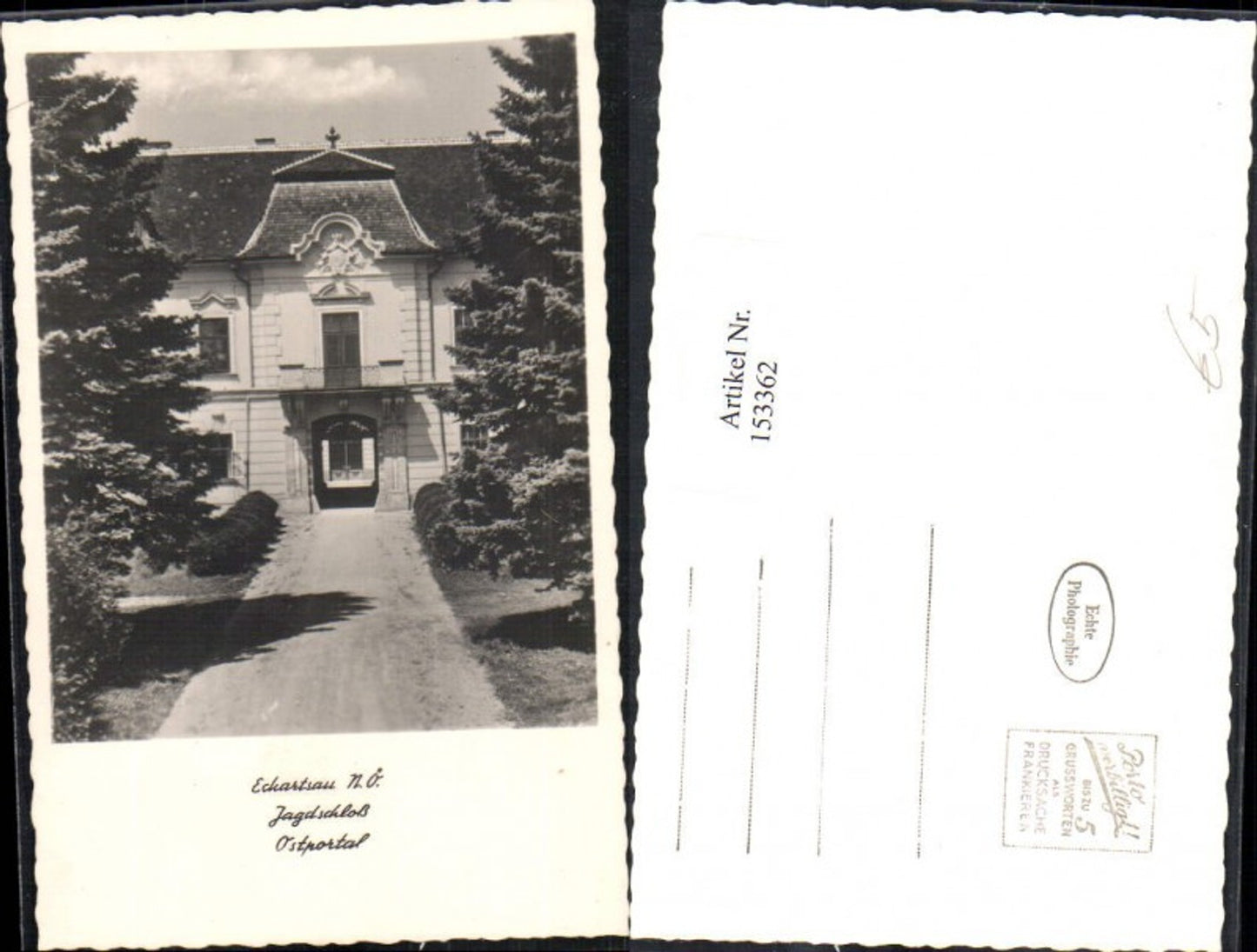 153362,Eckartsau Jagdschloss Schloss Ostportal Kopfstetten Pframa Wagram an der Donau und Witzelsdorf