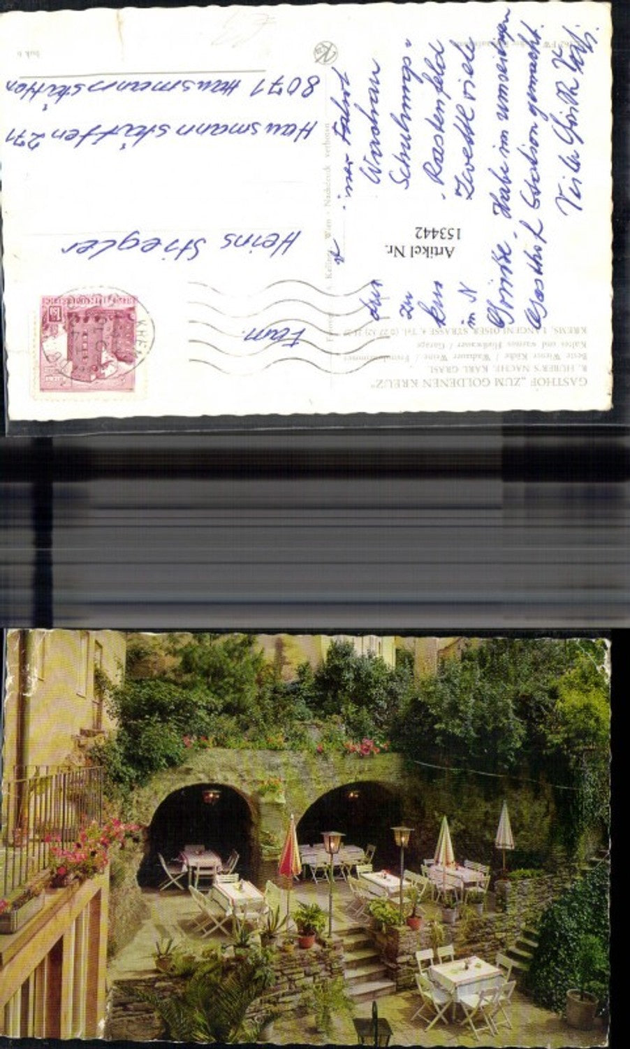 153442,Gasthof zum goldenen Kreuz in Krems a.d. Donau Terasse