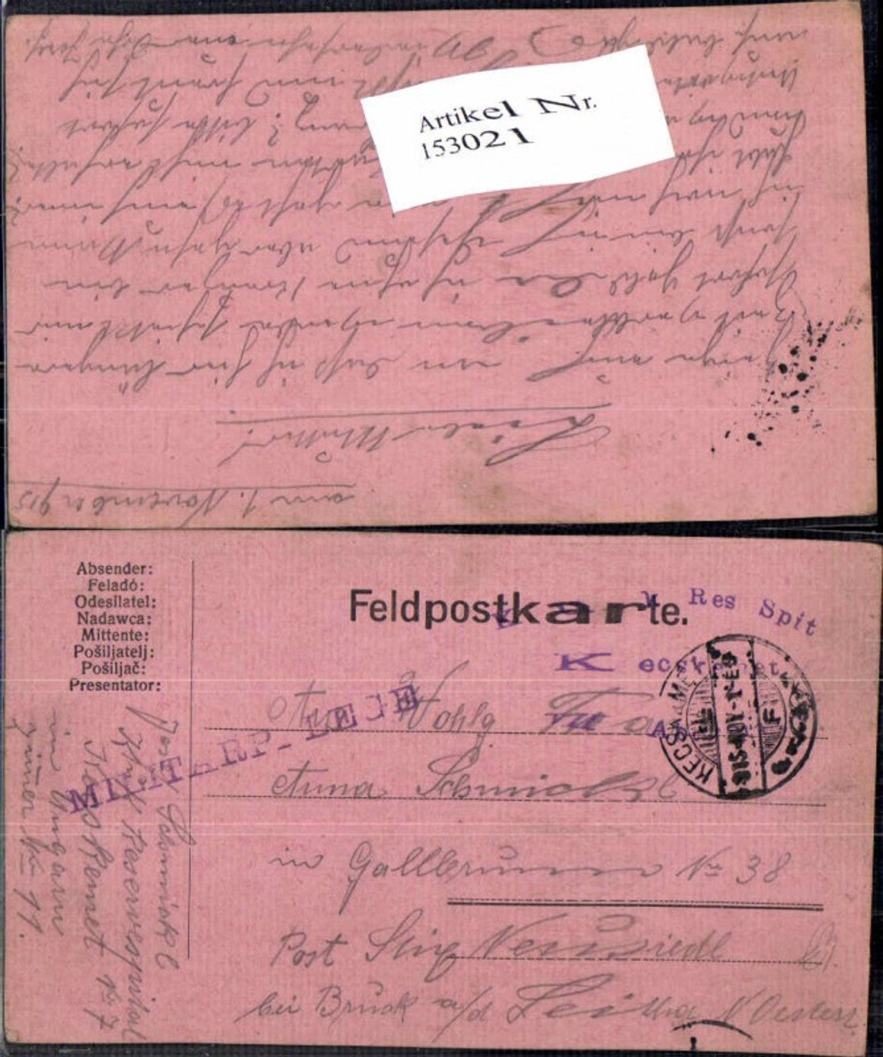 Alte Ansichtskarte – Old Postcard