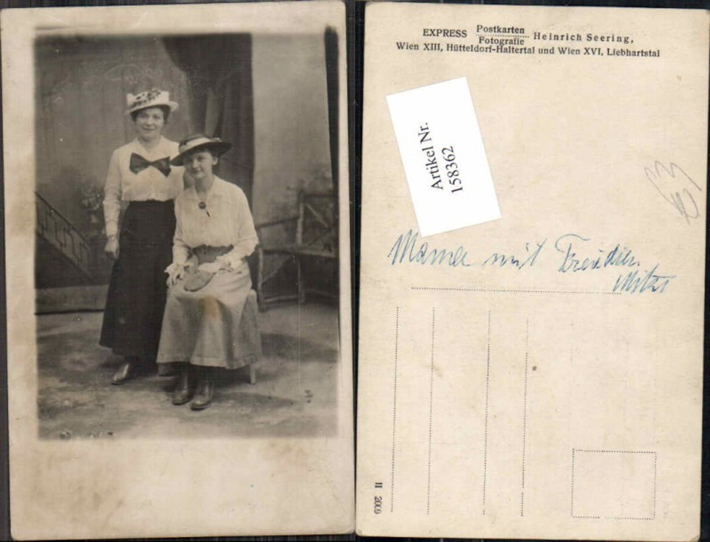 158362,Schöne Frau m. Hut Kleid Hutmode