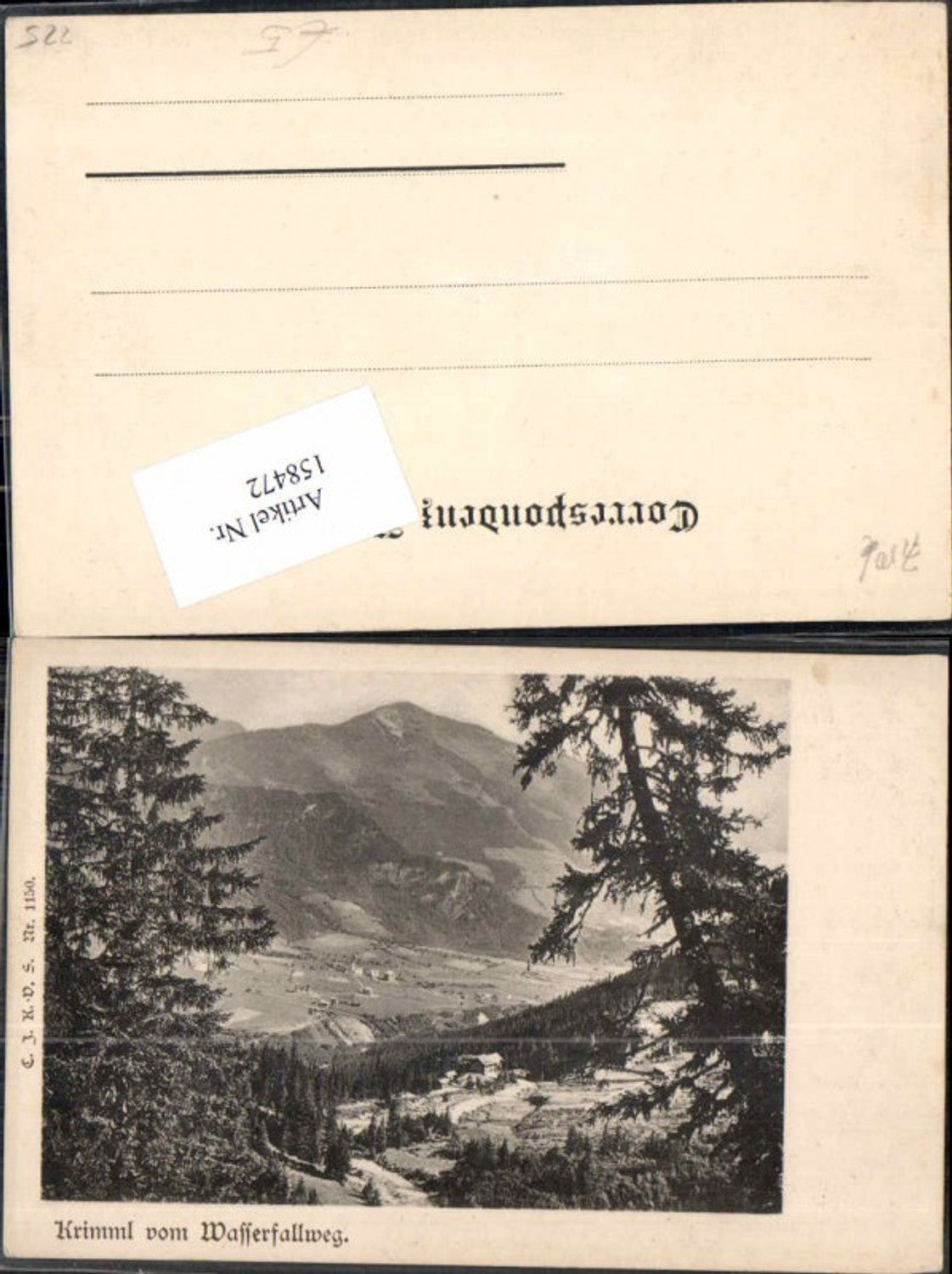 158472,Krimml vom Wasserfallweg 1900