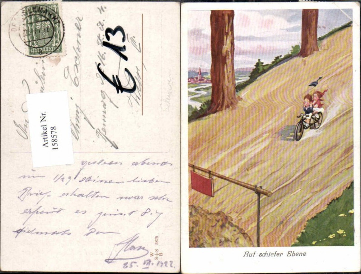 158578,Süsse Kinder Fahrrad Rad Auf schiefer Ebene