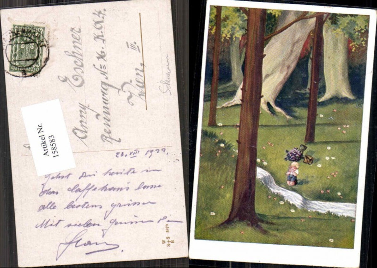 158583,Süsse Kinder Mädchen erfrischt sich am Bach im Wald