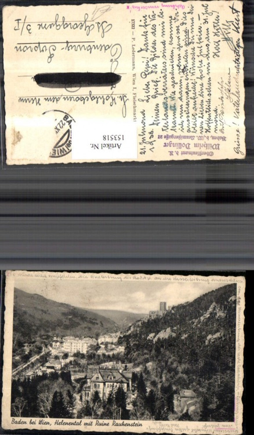 153518,Baden b. Wien Helenental m. Ruine Rauhenstein