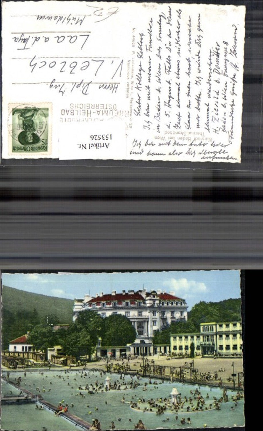 153526,Baden b. Wien Thermal Strandbad Badegäste Schwimmer