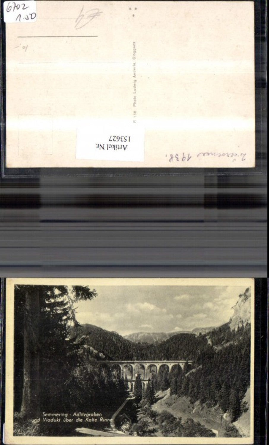 153627,Semmering Adlitzgraben u. Viadukt über d. Kalte Rinne 1938