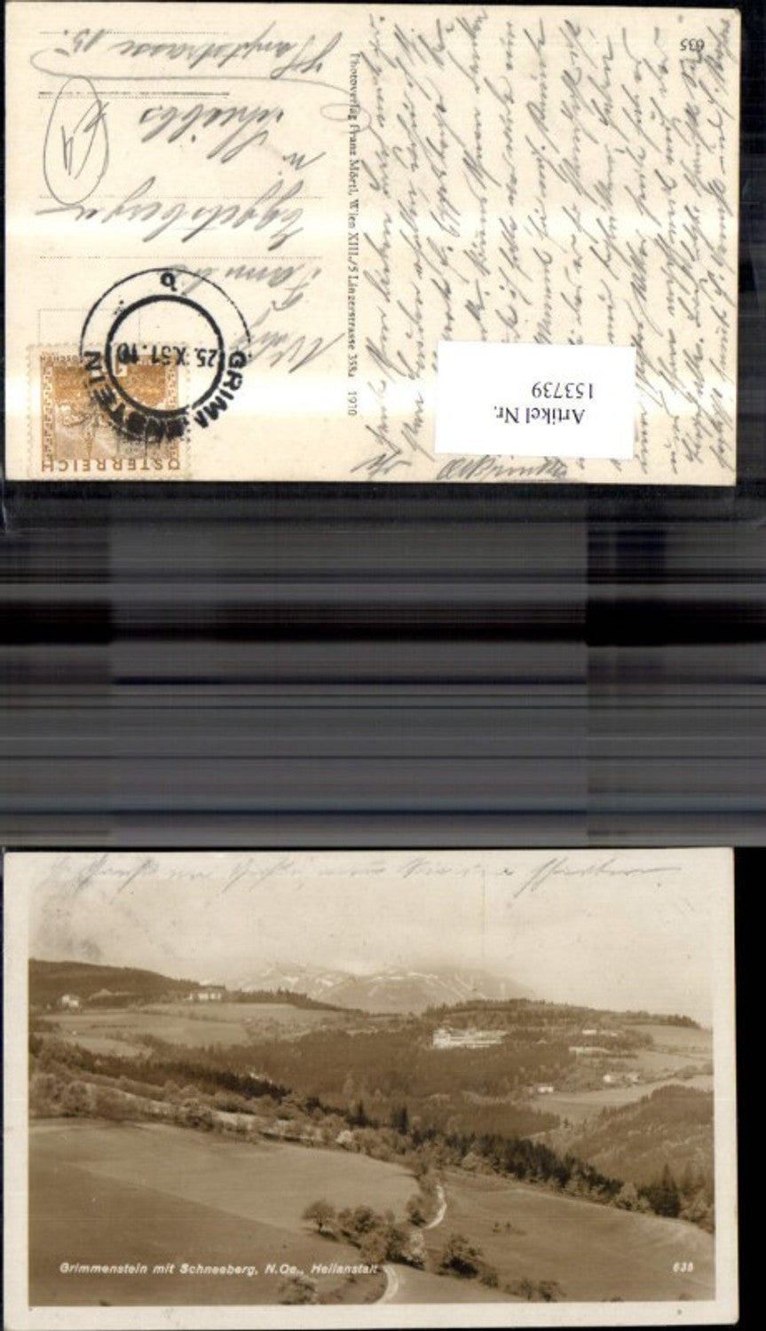 153739,Grimmenstein m. Schneeberg Ansicht m. Heilanstalt 1951